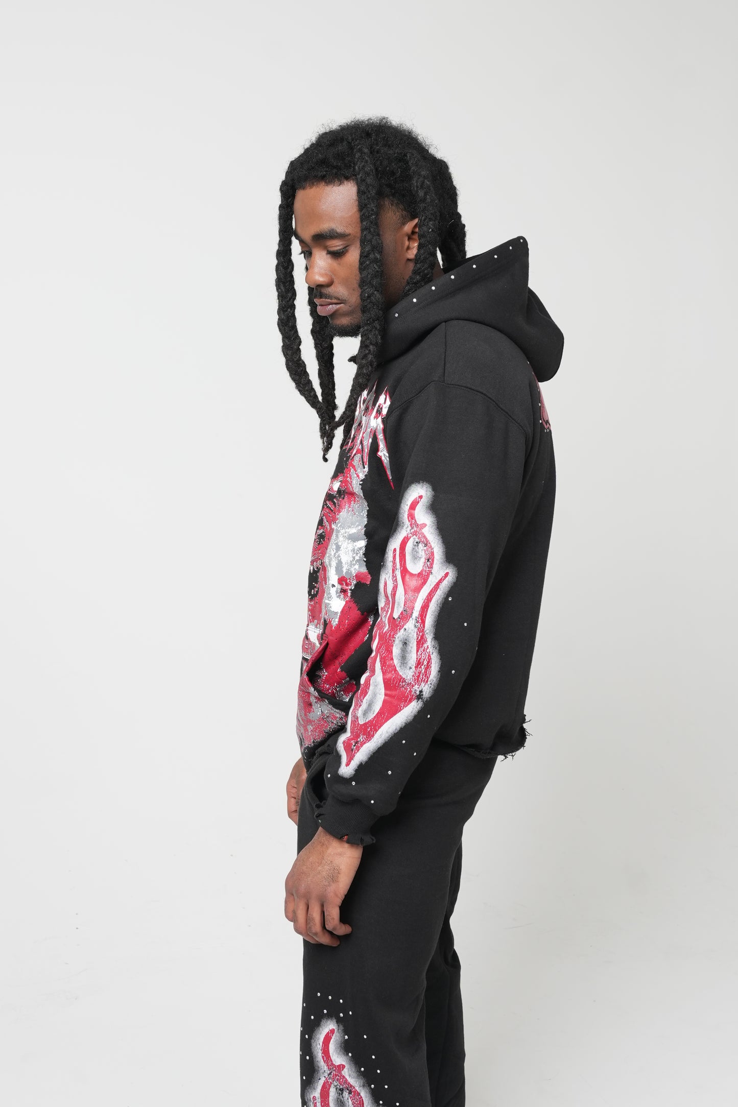 Pure Heart Mens Black and Red Tracksuit