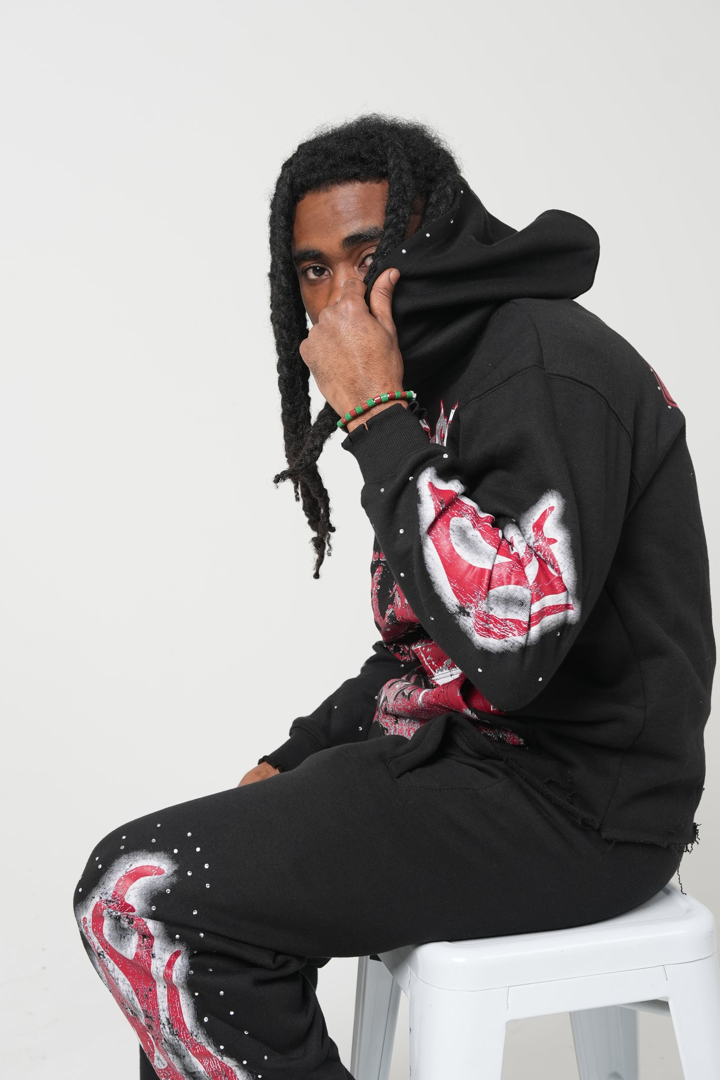 Pure Heart Mens Black and Red Tracksuit