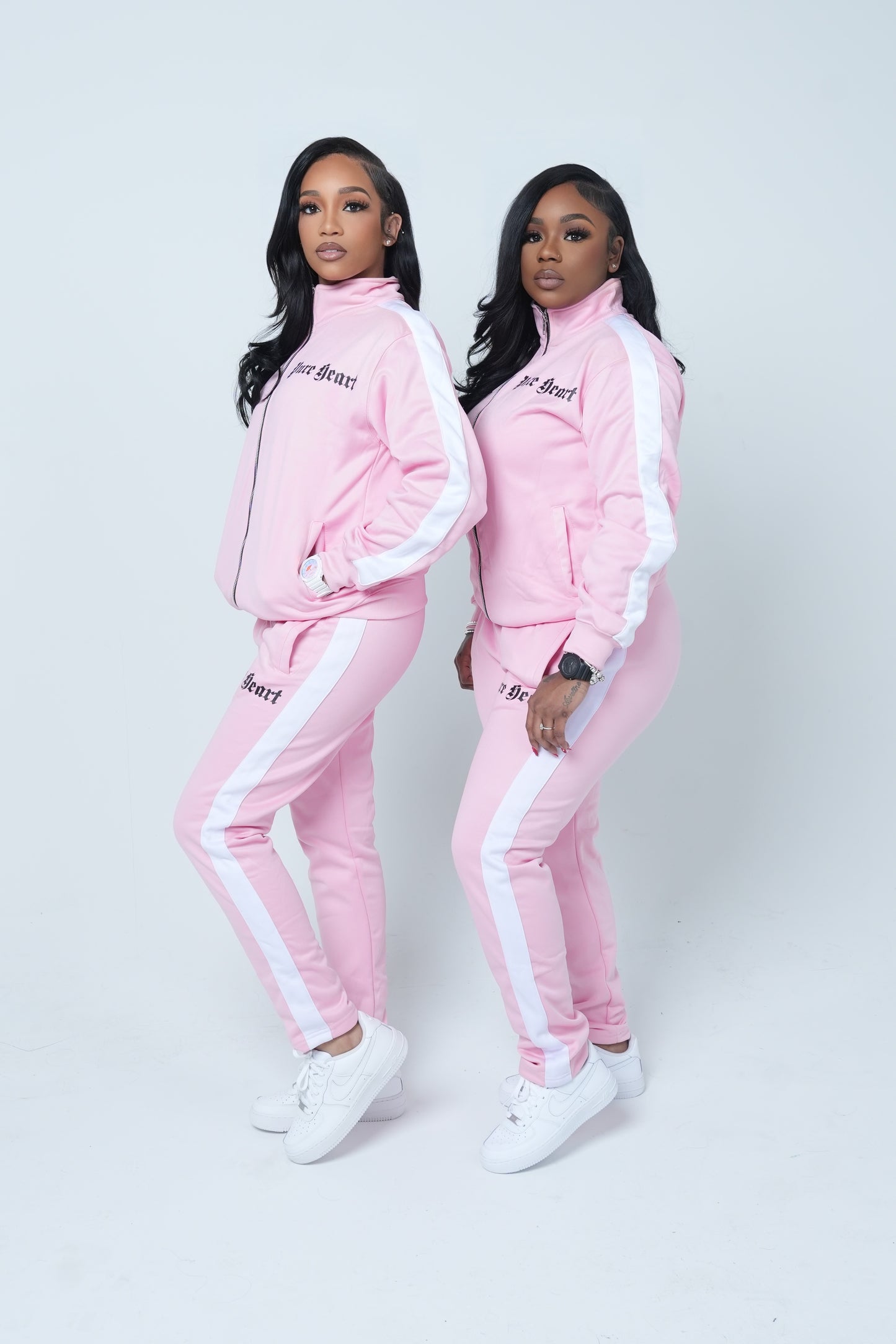 Pure Heart Womens Pink and Black Tracksuit