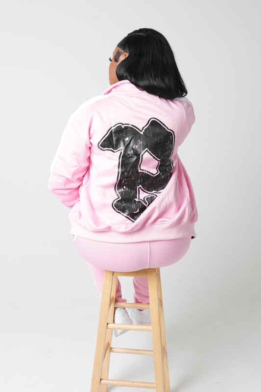 Pure Heart Womens Pink and Black Tracksuit