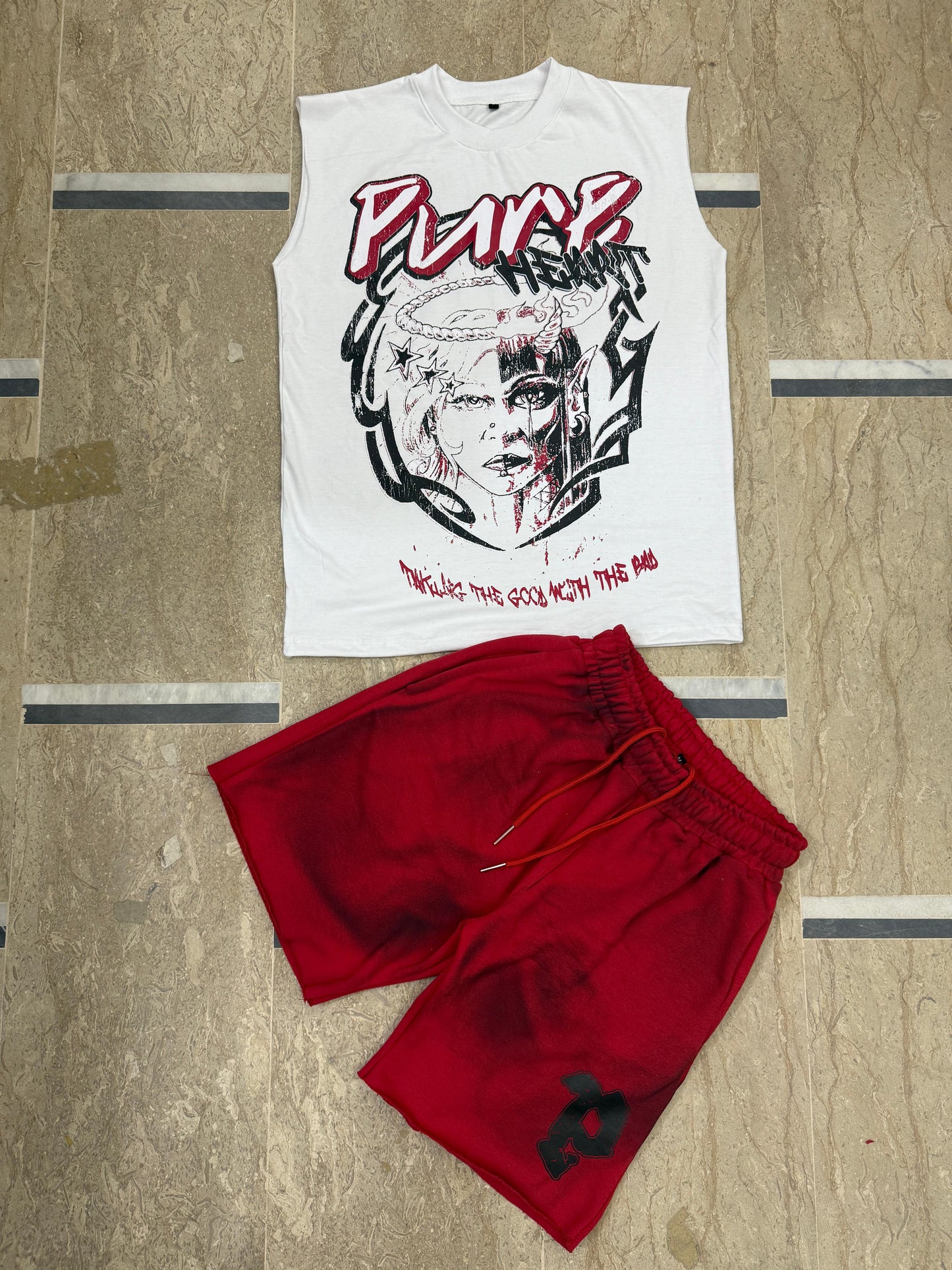 Pure Heart Red Jogger Shorts