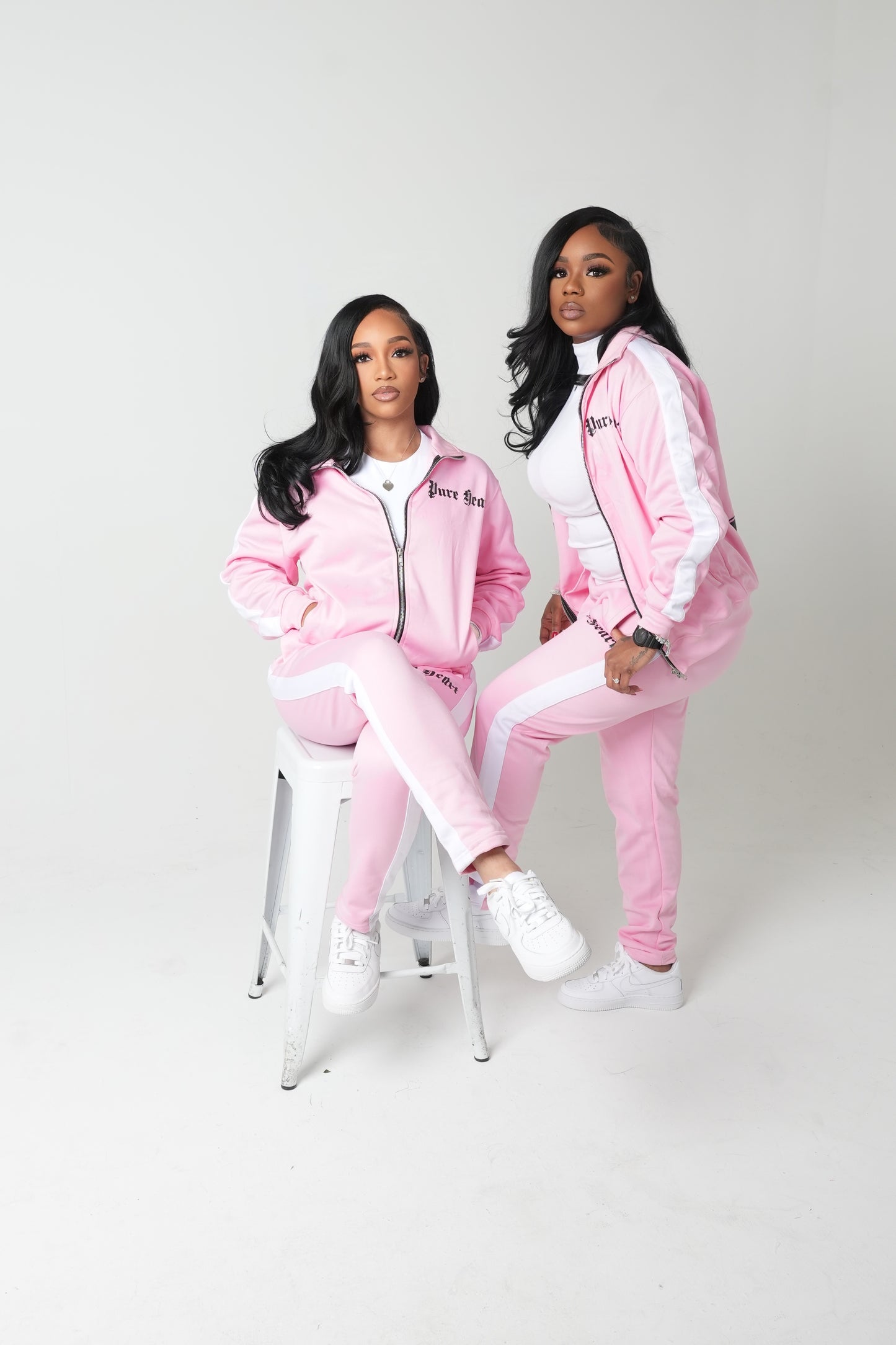 Pure Heart Womens Pink and Black Tracksuit